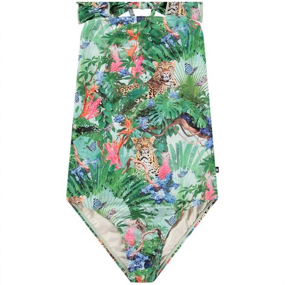 NEW MOLO girl's tropical nitika swimwear in green